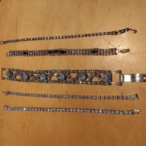 5 Vintage diamond bracelets cosmetic jewelery